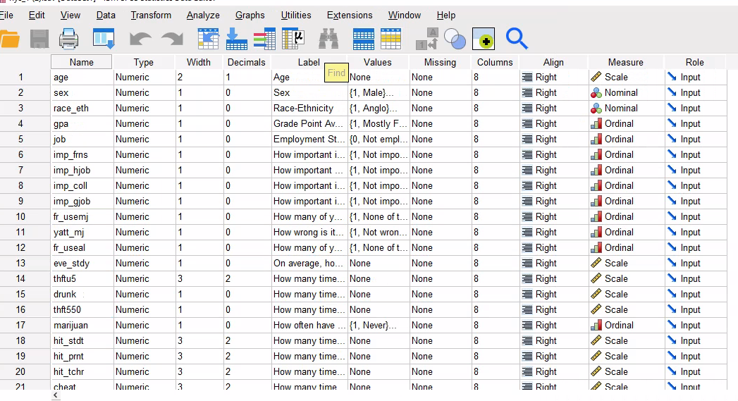  File Edit View Data Transform Analyze Graphs Utilities Extensions Window Help