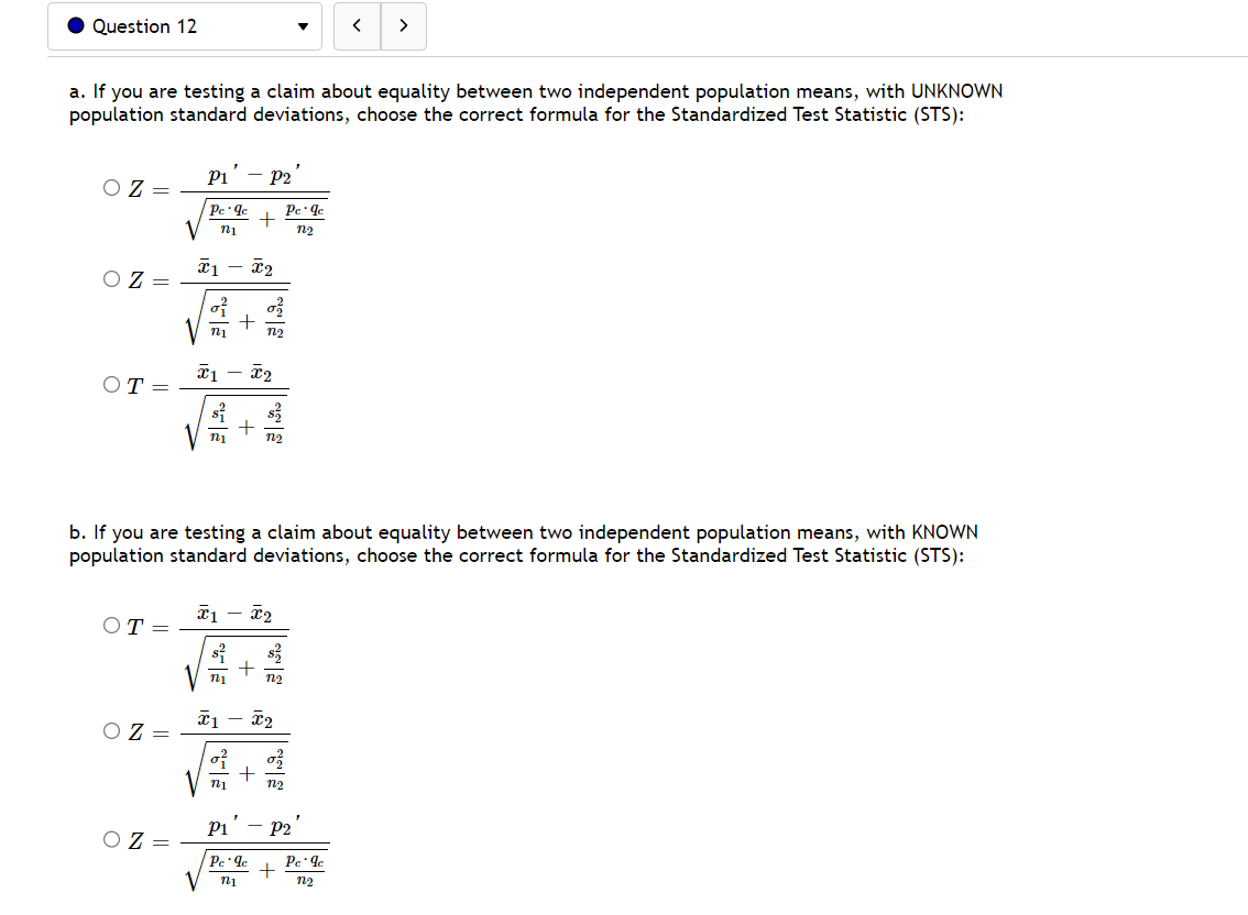 two population means with unknown population standard deviations, the formula for finding