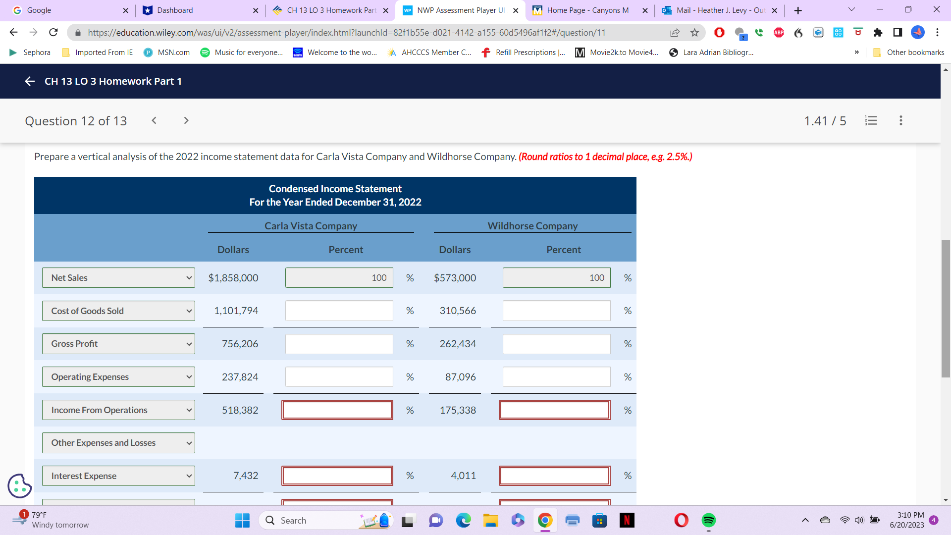 Homework Part X WP NWP Assessment Player UI x M Home Page