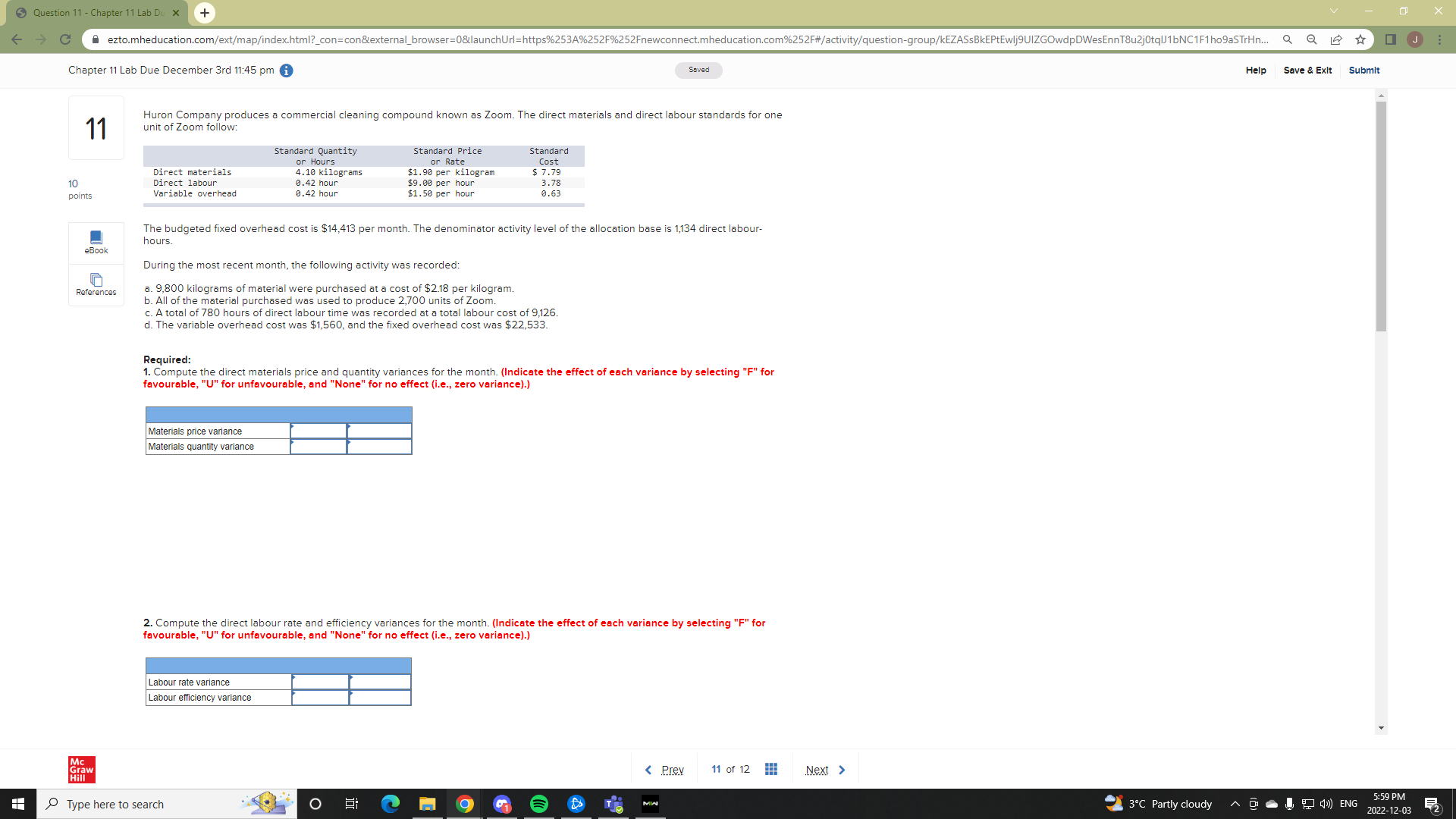  Question 11 - Chapter 11 Lab Du x + X ezto.mheducation.com/ext/map/index.html?_con=con&external_browser=0&launchUrl=https%2530%252F%252Fnewconnect.mheducation.com%252F#/activity/question-group/kEZASsBkEPtEwij9UIZGOwdpDWesEnnTSu2jotql1bNC1F1ho9aSTrHn...