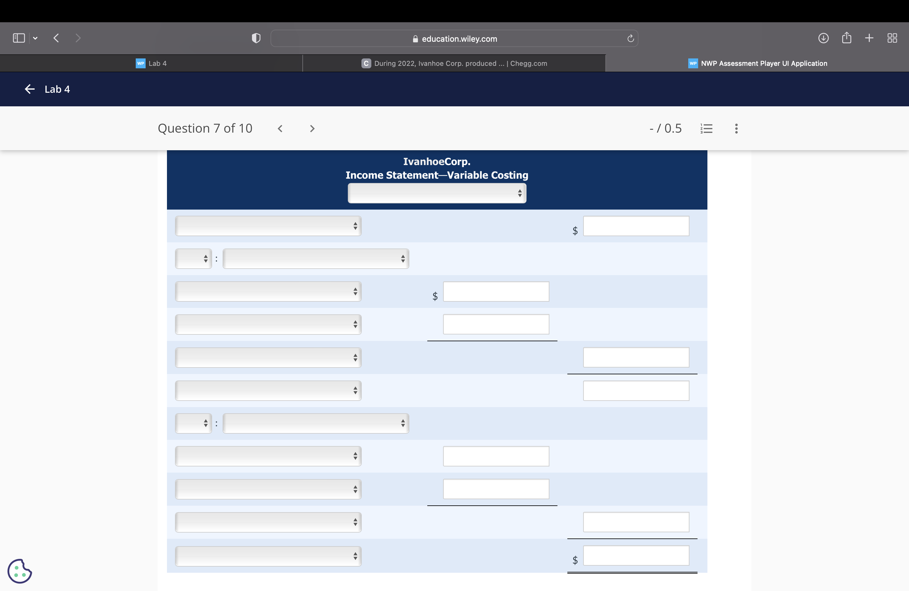 Current Attempt in Progress education.wiley.com C During 2022, Ivanhoe Corp. produced... |