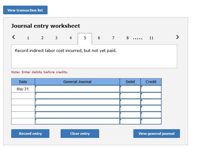 materials. Note: Enter debits before credits. Date General Journal Debit Credit May