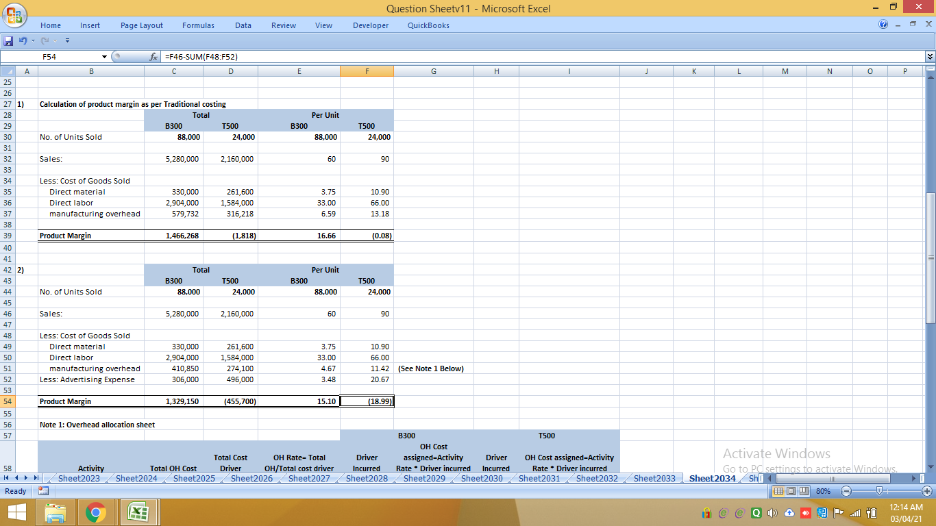  Question Sheetv11 - Microsoft Excel - O X X Home Insert