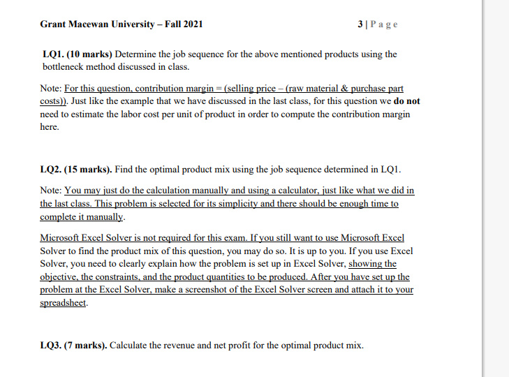 case below and answer the long questions: A. J.'s Wildlife Emporium manufactures