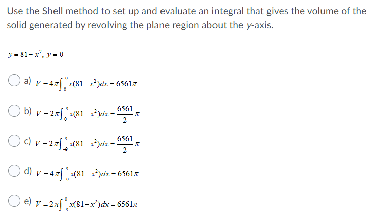 F 2 O cv=2x x(81-x ) dx = 6561 - FE 2
