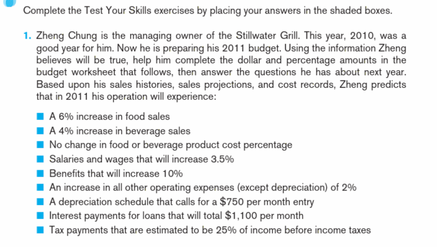 then answer the subsequent questions: \f' Complete the Test Your Skills exercises