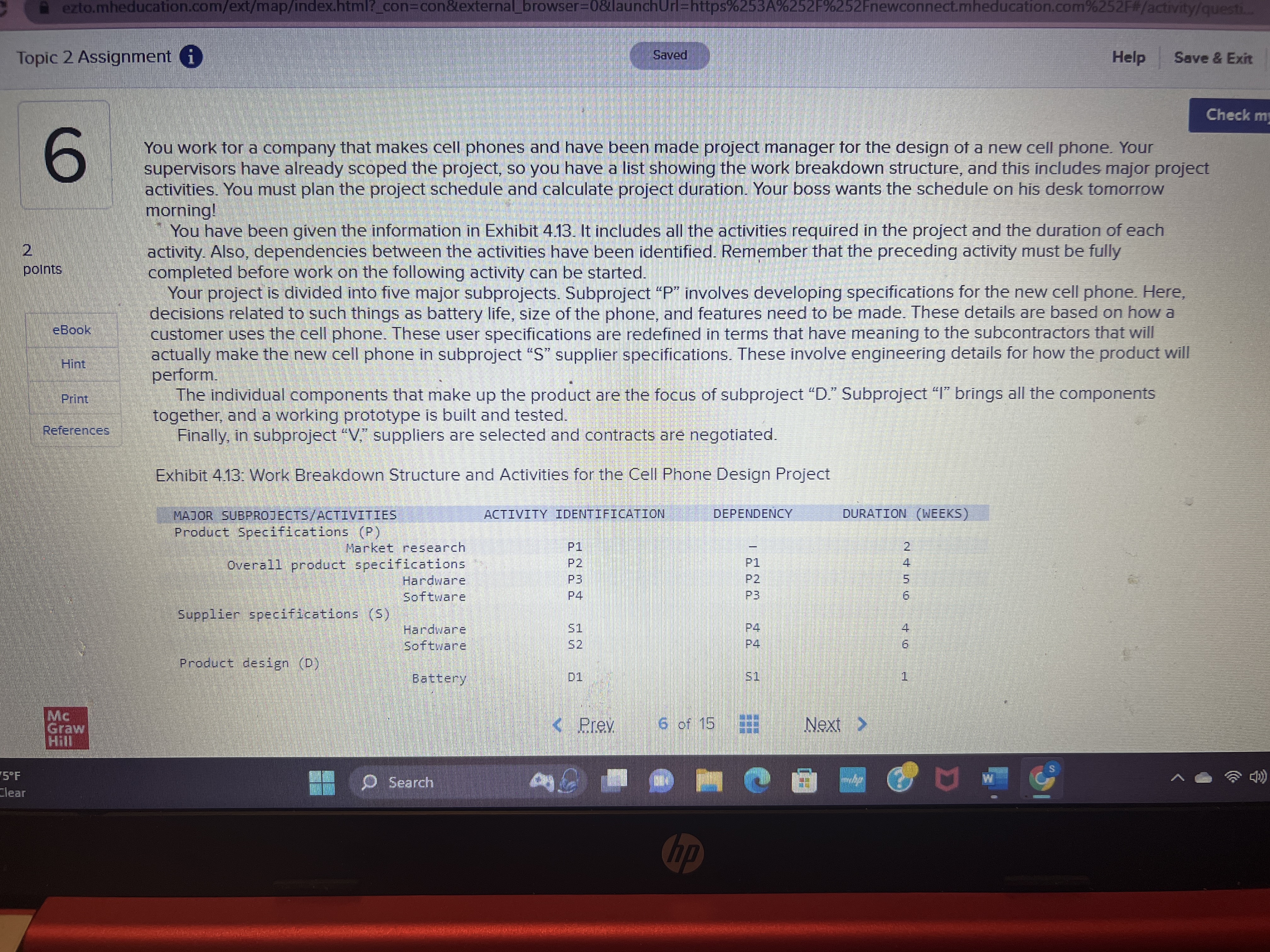  Fnewconnect.mheducation.com% Topic 2 Assignment i Saved Help Save & Exit Check