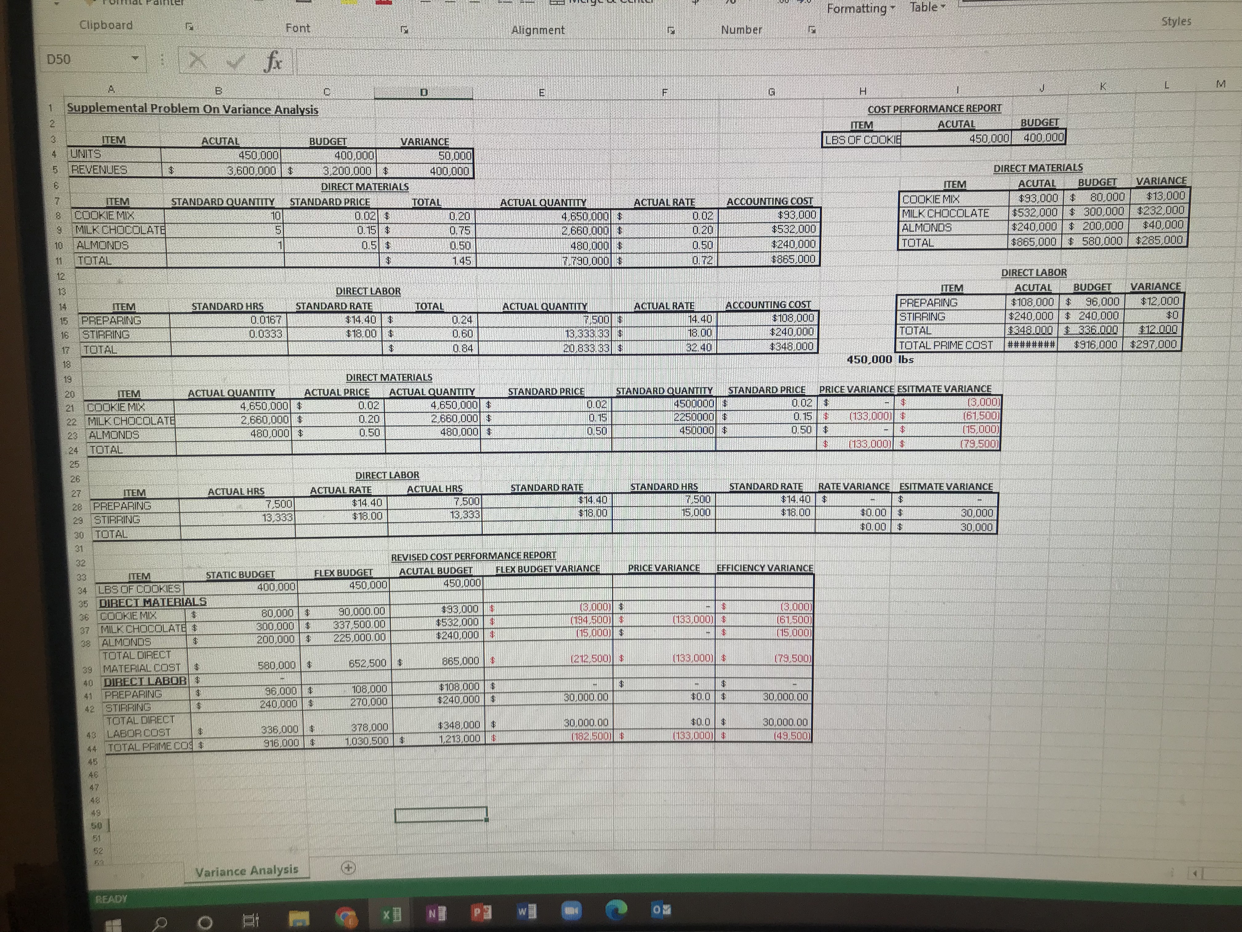  Clipboard Formatting ~ lable Alignment Number Styles D50 1 Supplemental Problem
