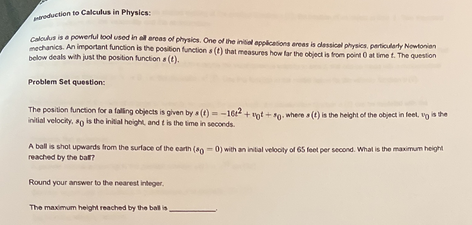 Help Introduction to Calculus in Physics: Calculus is a powerful tool used