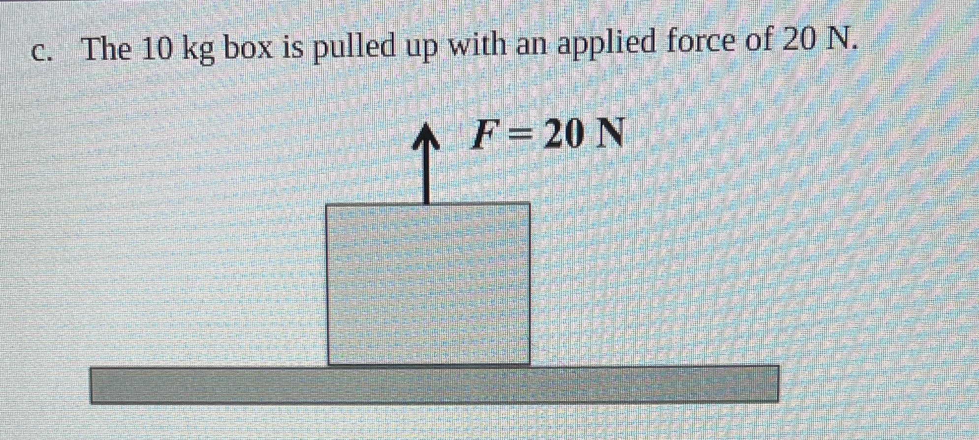 A 10kg box is at rest with a net force of zero.
