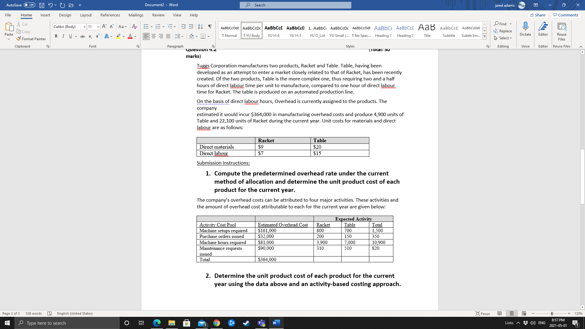 Please help. Thank you. AutoSave . Off Document2 - Word Search jared