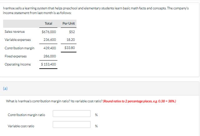 \fCompute breakeven sales. (Use the rounded contribution margin ratio calculated in
