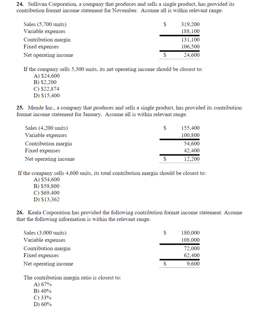 double checking for the A! Thanks!!!! 24. Sullivan Corporation, a company that