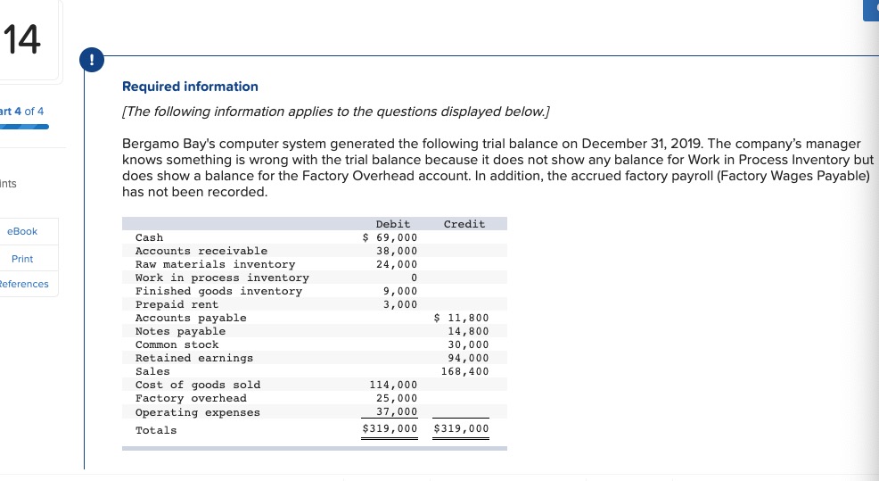 statement for 2019. BERGAMO BAY COMPANY Income Statement For Year Ended December