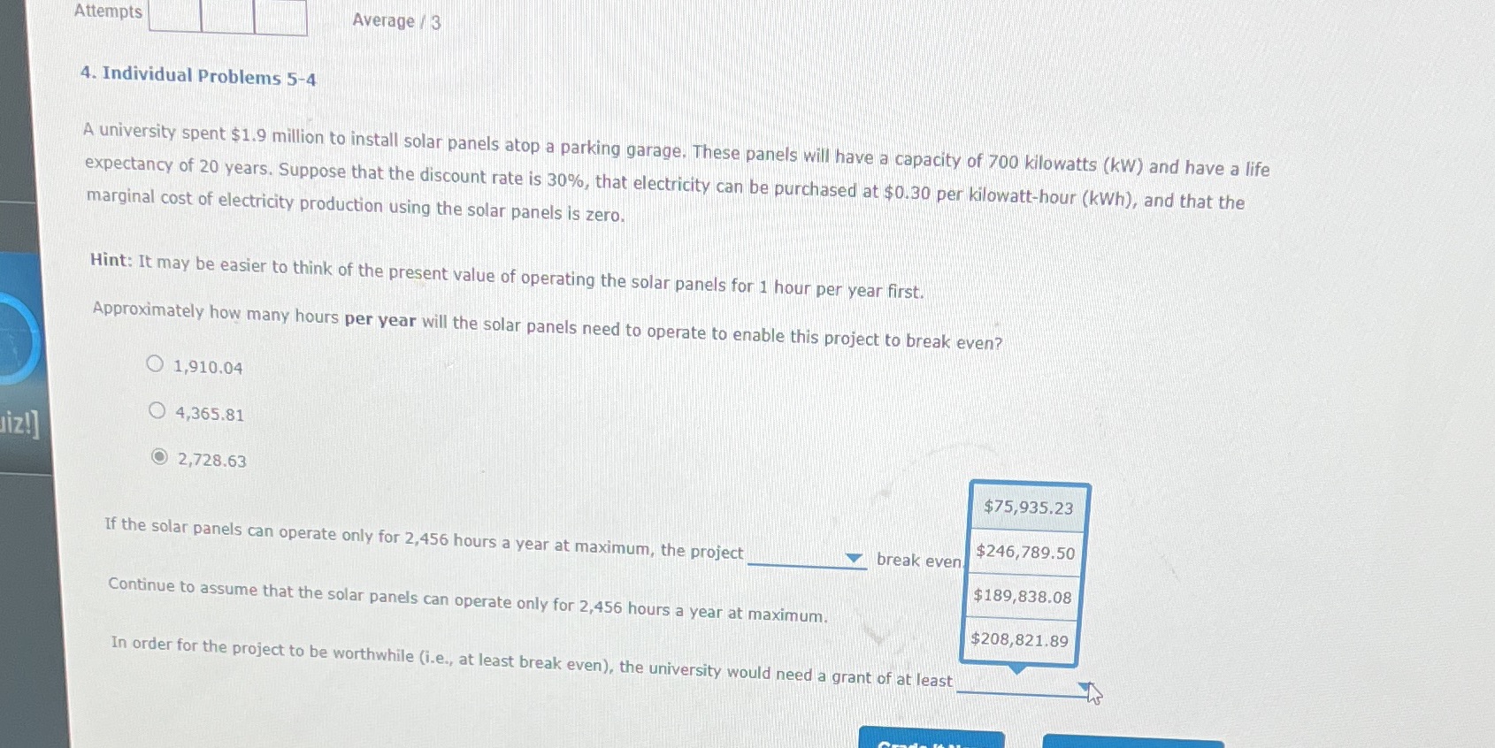  Attempts Average / 3 4. Individual Problems 5-4 A university spent