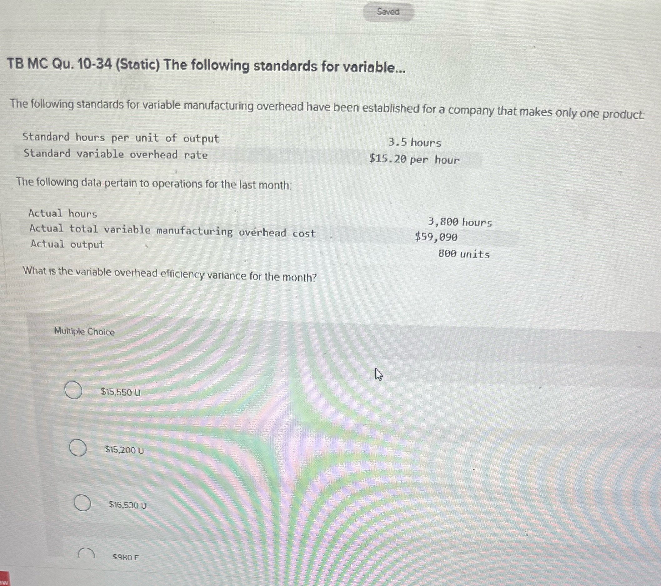  Saved TB MC Qu. 10-34 (Static) The following standards for variable...