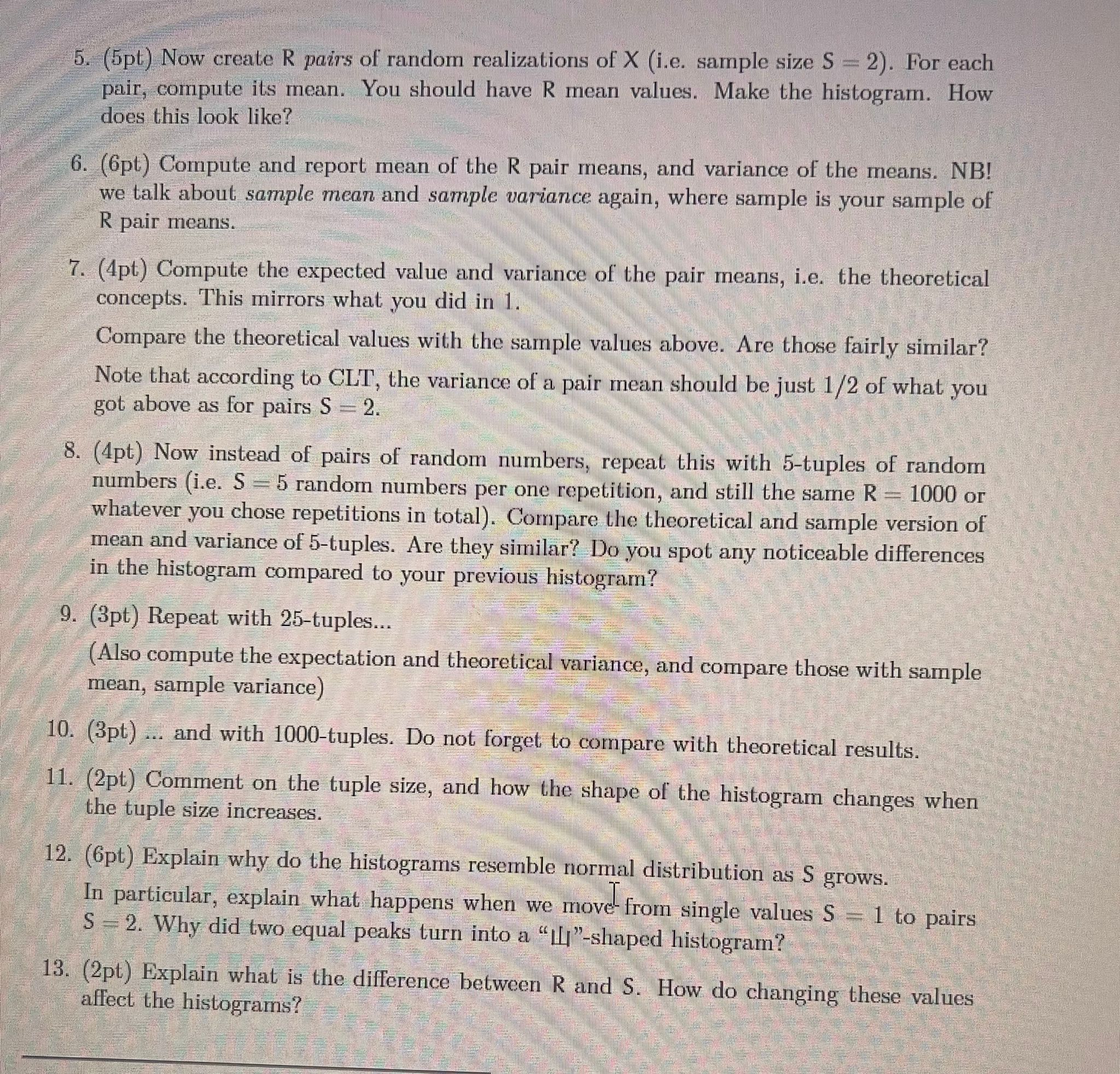a) The means of a sample of random numbers tend to be