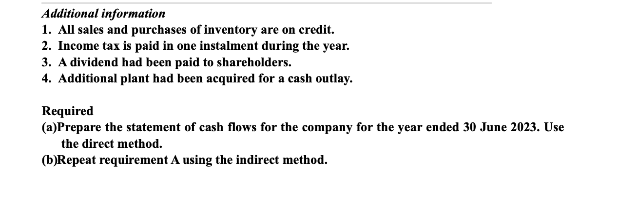 I don't know how to generate a cash flow statement from these