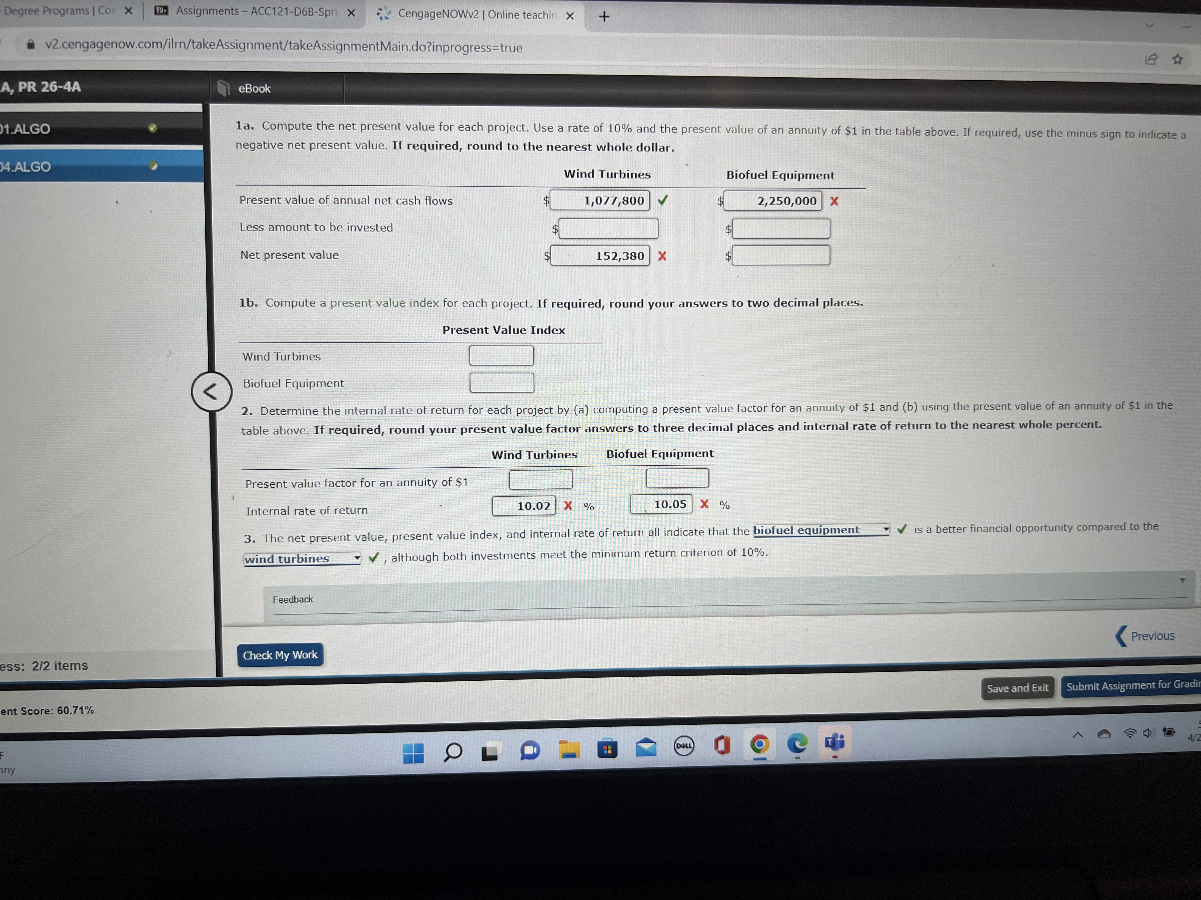 Analysis The management of Advanced Alternative Power Inc. is considering two capital