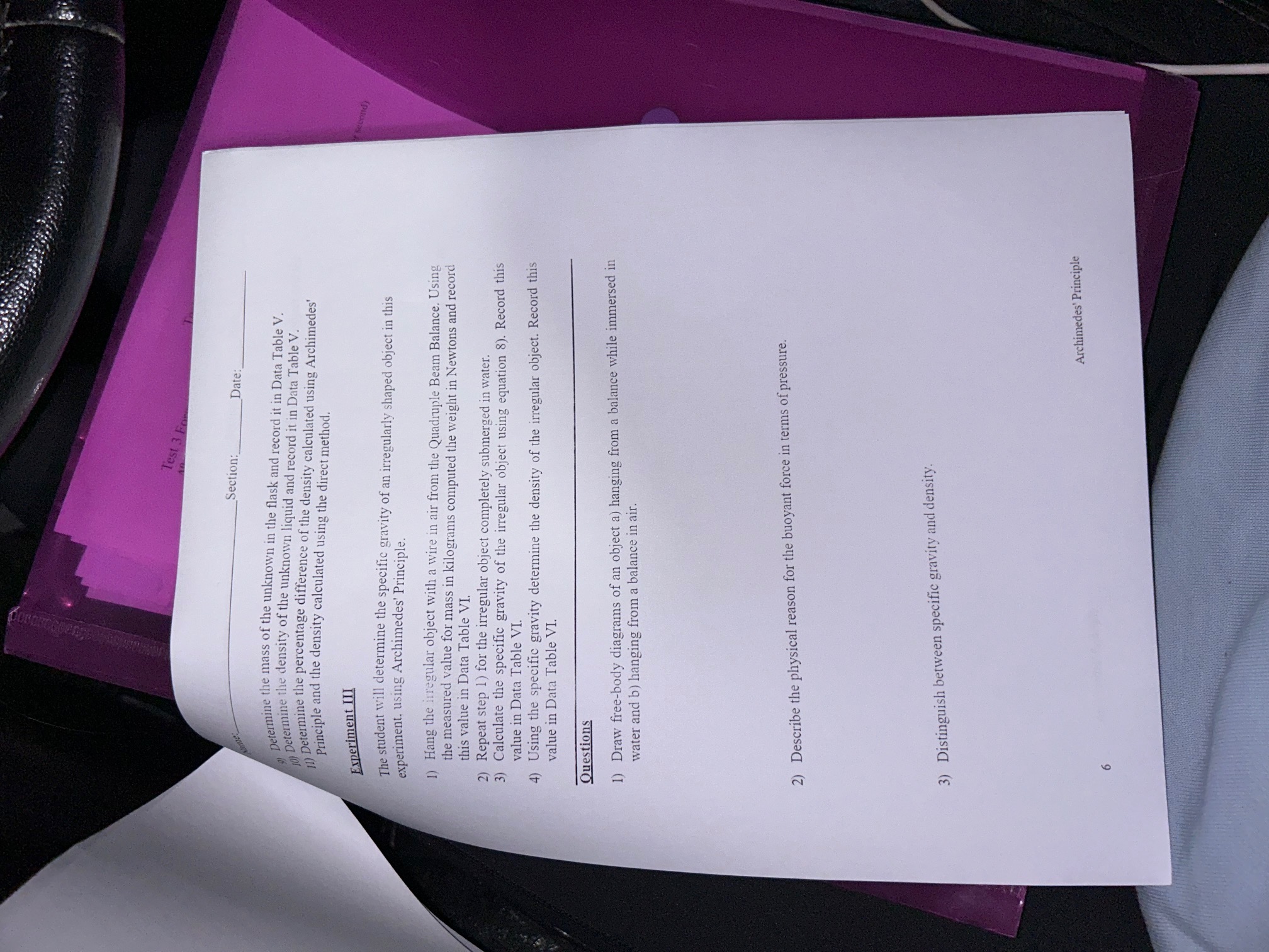 Quadruple Beam Balance Metal cylinders (3) Beakers Irregularly shaped object (White Rocks)
