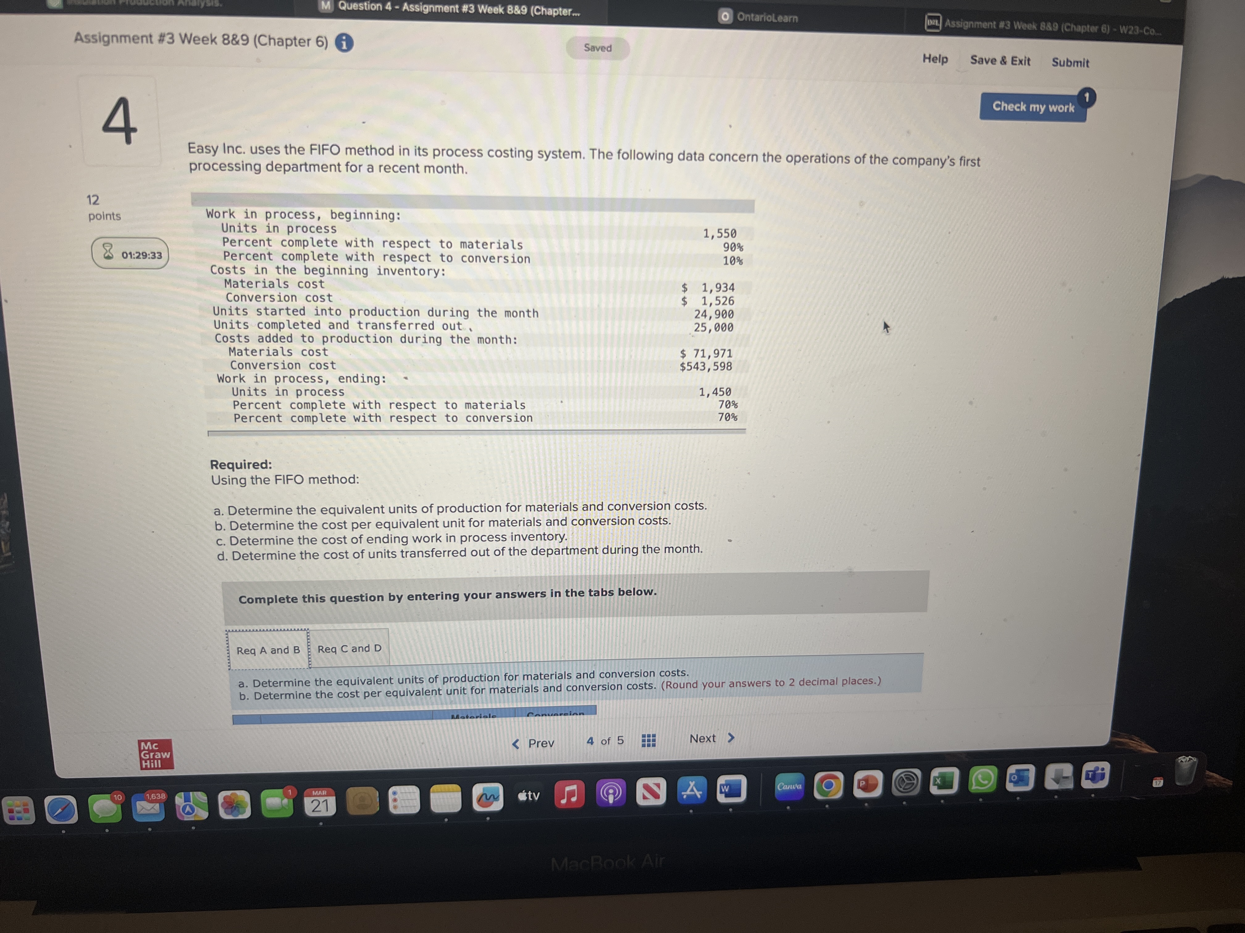  1 Question 4 - Assignment #3 Week 8&9 (Chapter.. o OntarioLearn