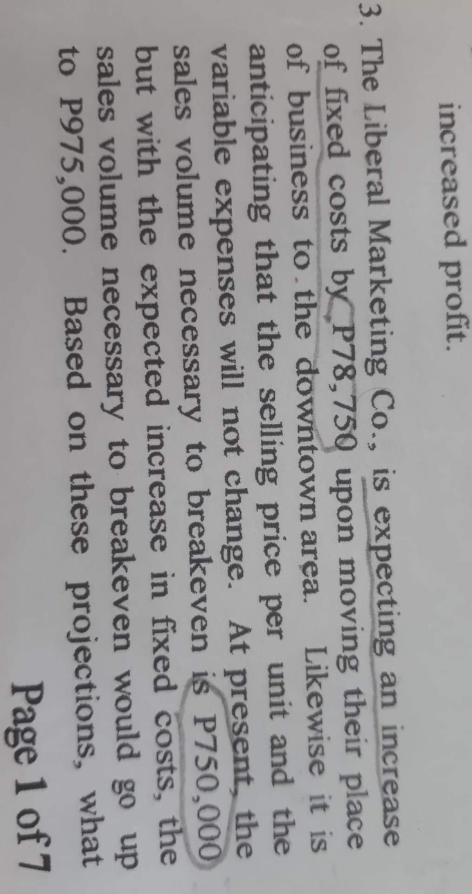 Can you please add the solution. increased profit. 3. The Liberal Marketing