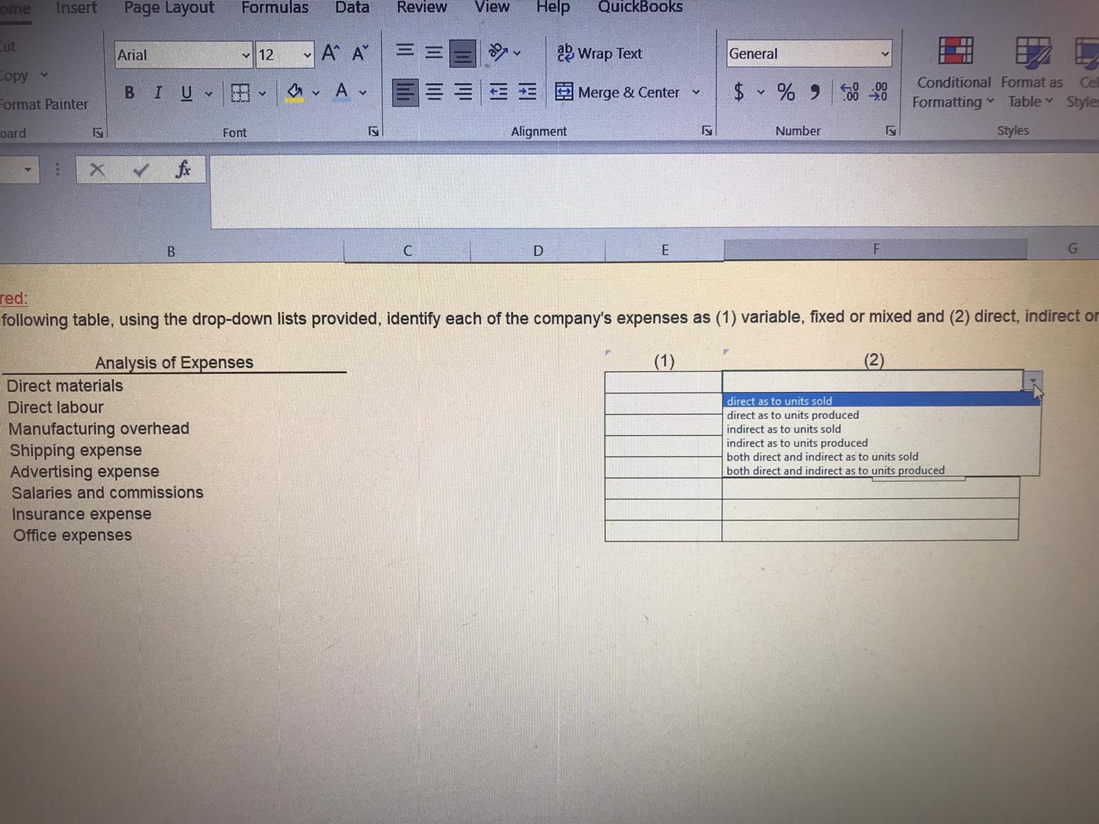 (2) direct, indirect or both direct and indirect as to units produced