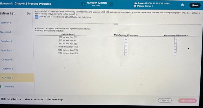  Homework: Chapter 2 Practice Problems Question 7, 2.2.22 HW Score: 85.975,