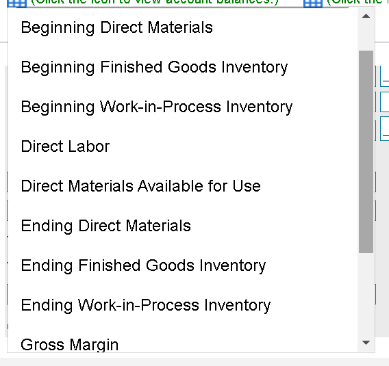 information: Purchases of direct materials $ 72,000 Direct labor 83,000 Manufacturing overhead