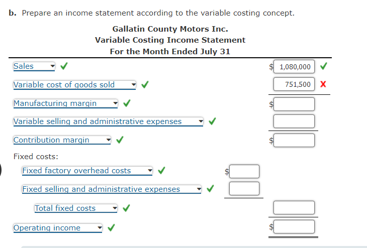 Hello.Can someone help with this and explain? b. Prepare an income statement