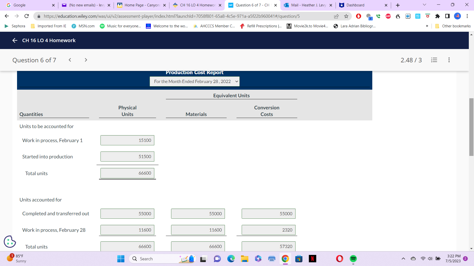 M Home Page - Canyons X - CH 16 LO 4 Homewor