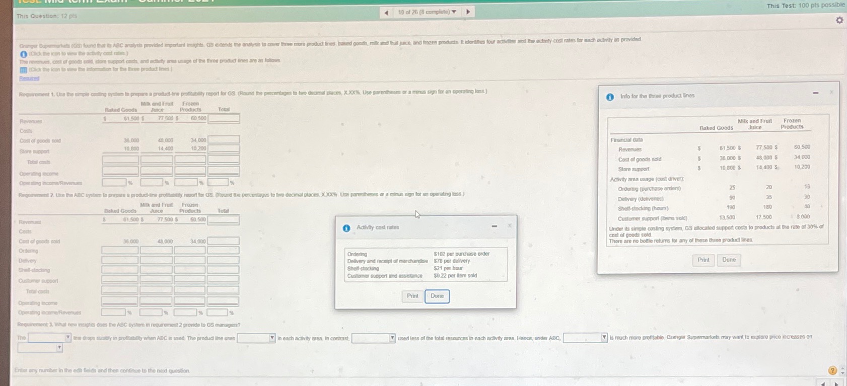 This Test: 100 pts possible This Question: 12 pts 10 of