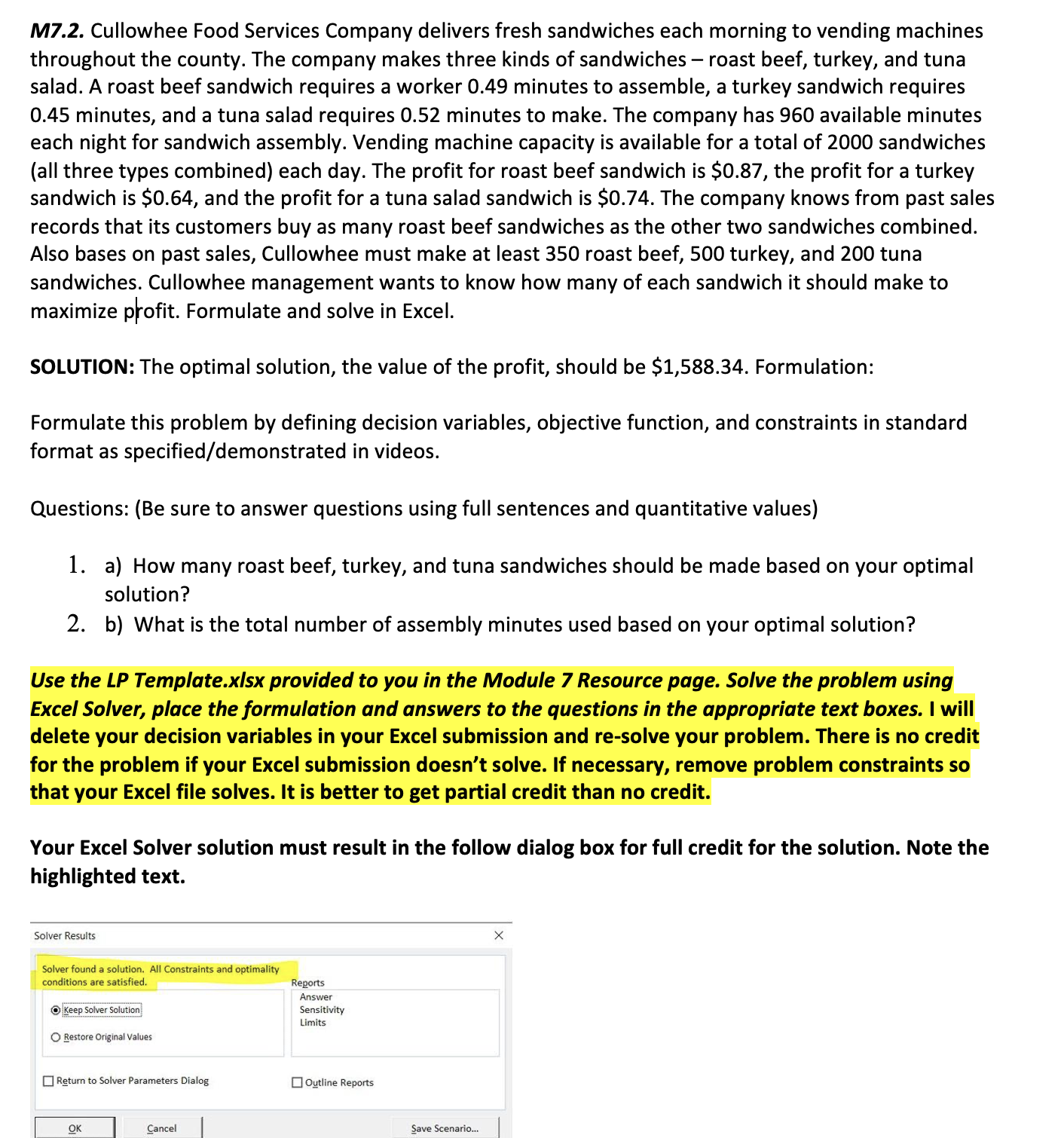 Constraint #1 Constraint #2 Constraint #3 Constraint #4 FORMULATION ANSWERS TO QUESTIONS