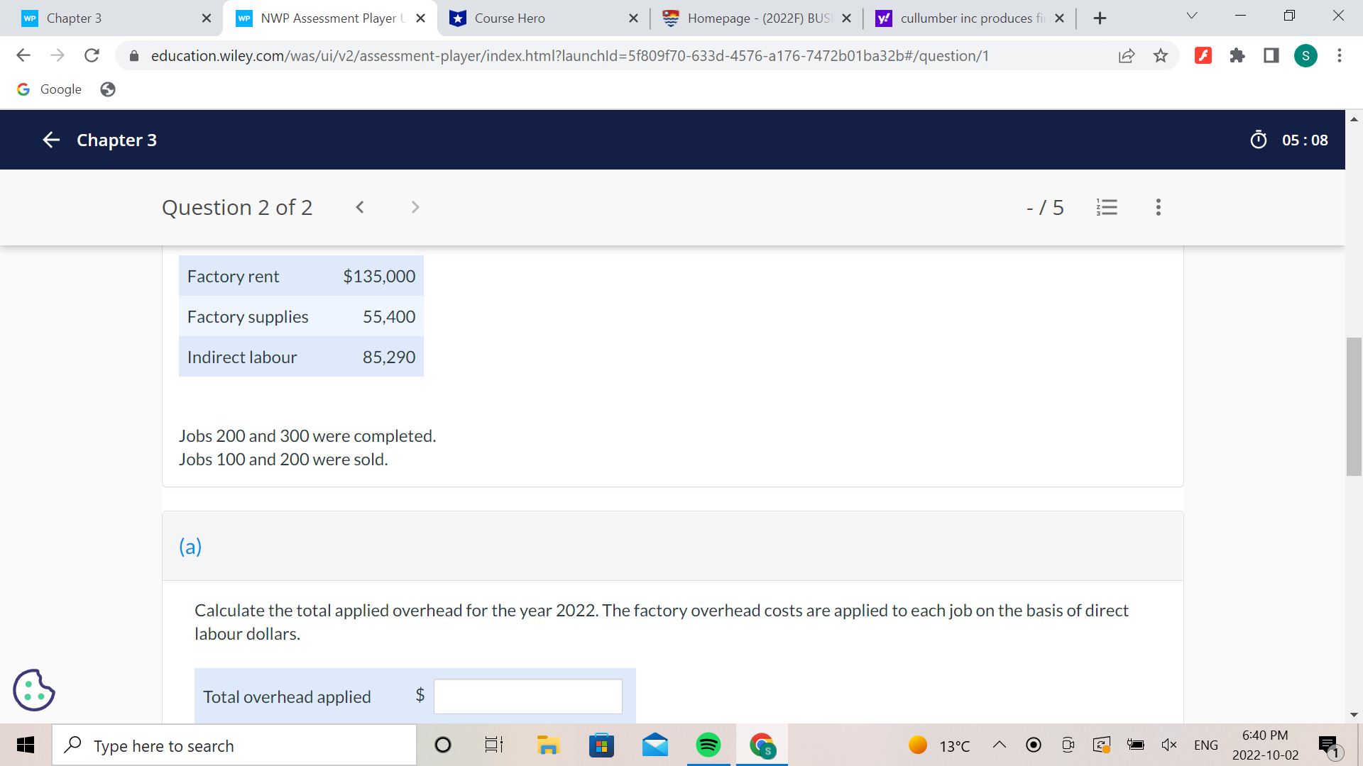 G Google - 15 E ... Factory rent $135,000 Factory supplies 55,400