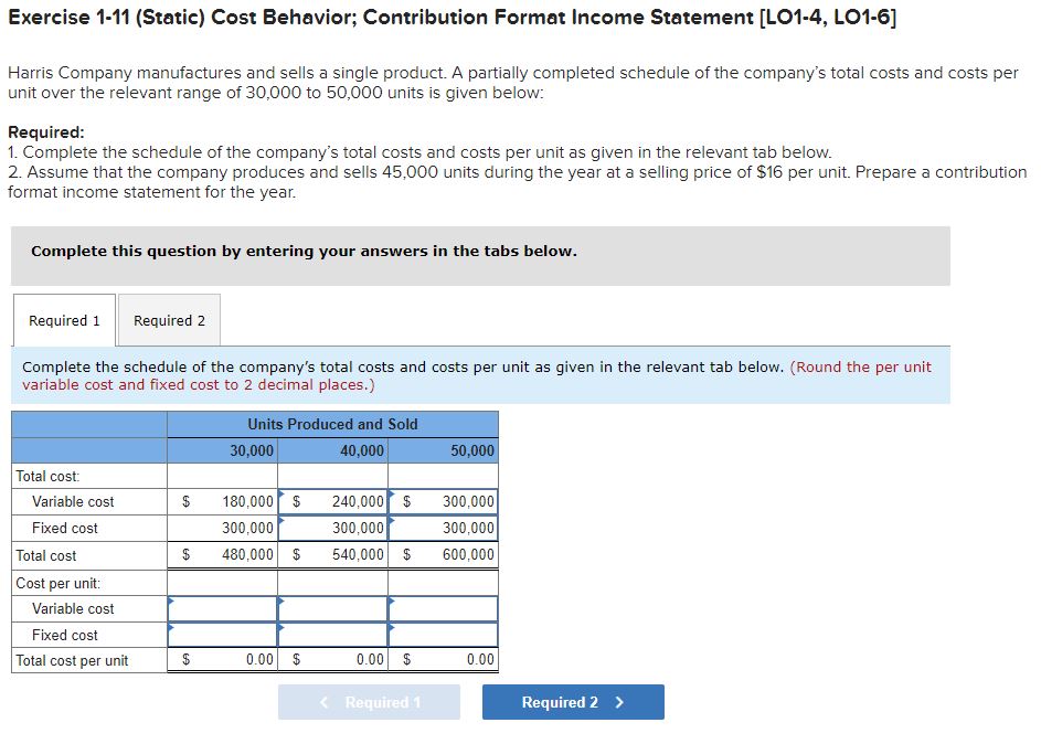 costs found in various organizations. Required: For each cost item, indicate whether