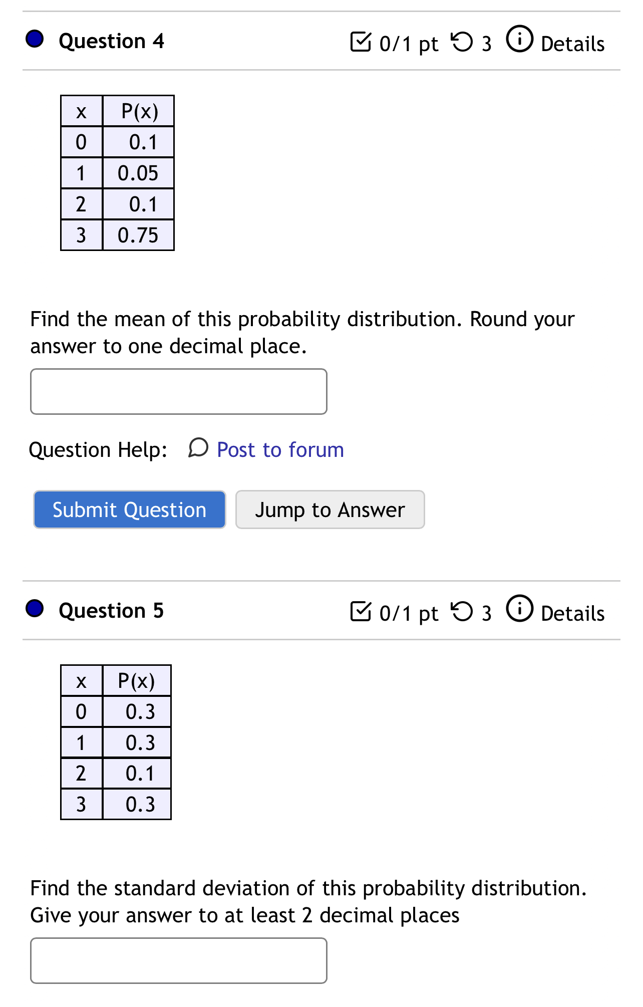  0 Question 4 E 0/1 pt '0 3 6) Details Find