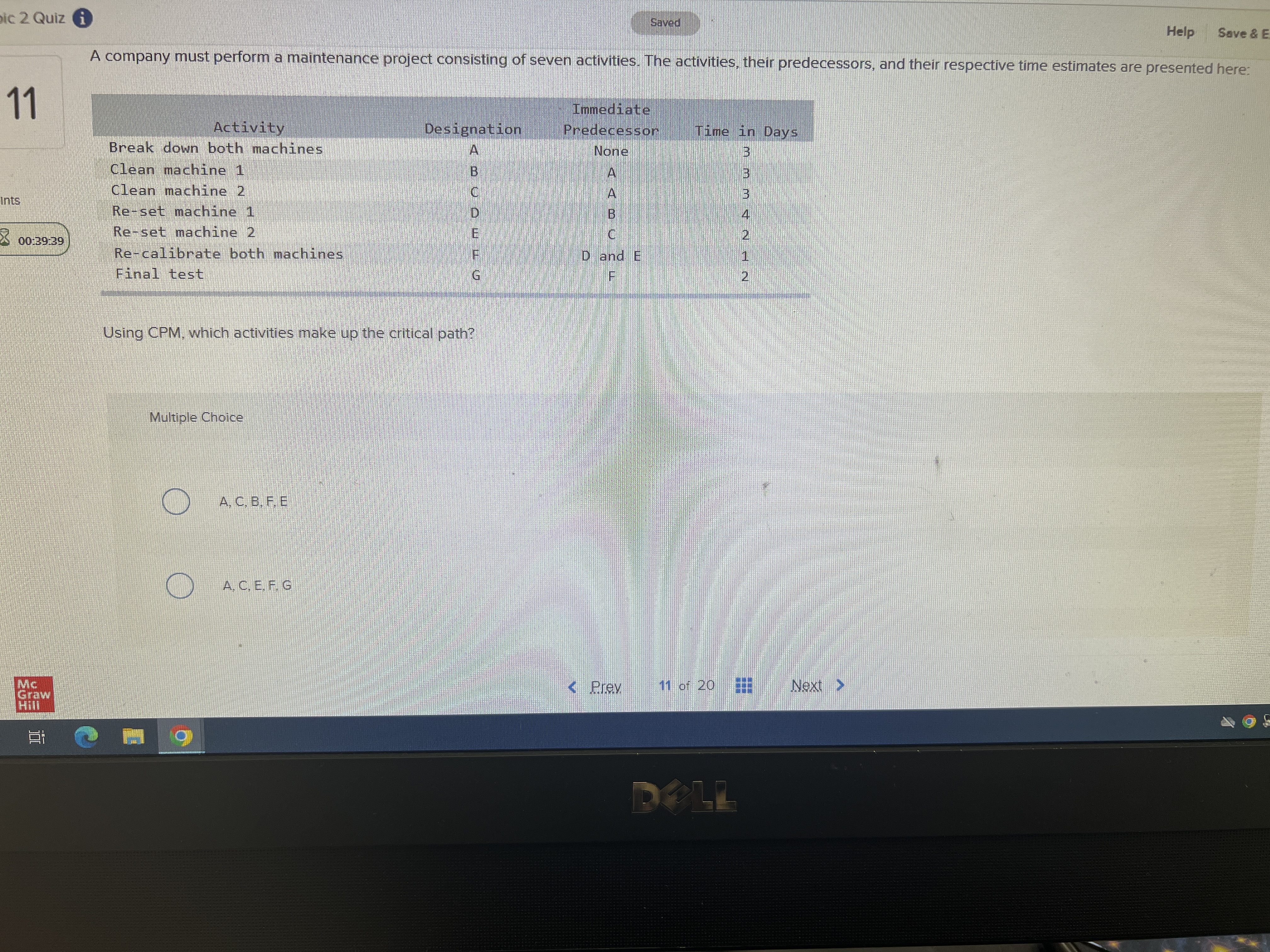  ic 2 Quiz i Saved Help Save & A company must