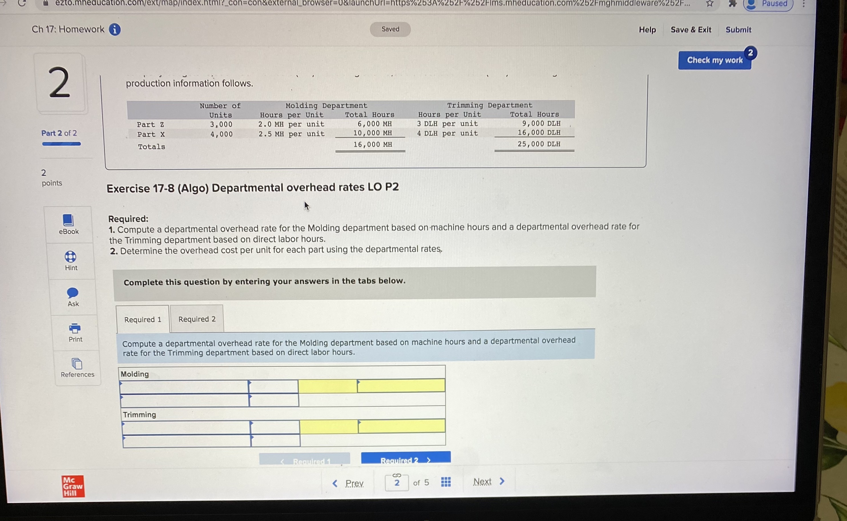 following information for the Exercises below. (Algo) [The following information applies to