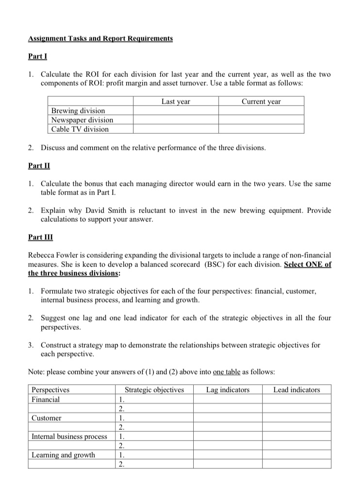 Read carefully the following Case information before planning to write the Report