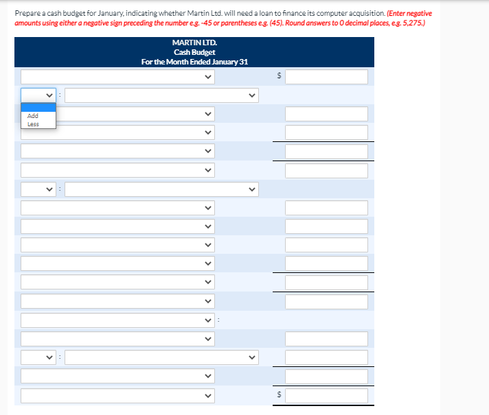 has collected the following information about her operations as at December 31: