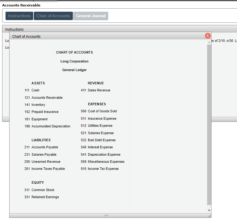 a fabric manufacturing company On January 20, Long made sales to Lyndsay's