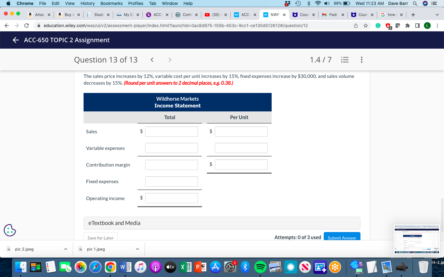 $ 7 ) 68% Wed 11:22 AM Dave Barr Q ... a