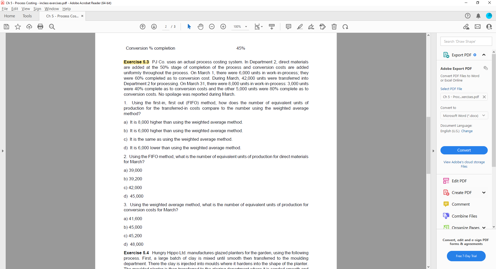  Ch 5 - Process Costing - inclass exercises.pdf - Adobe Acrobat