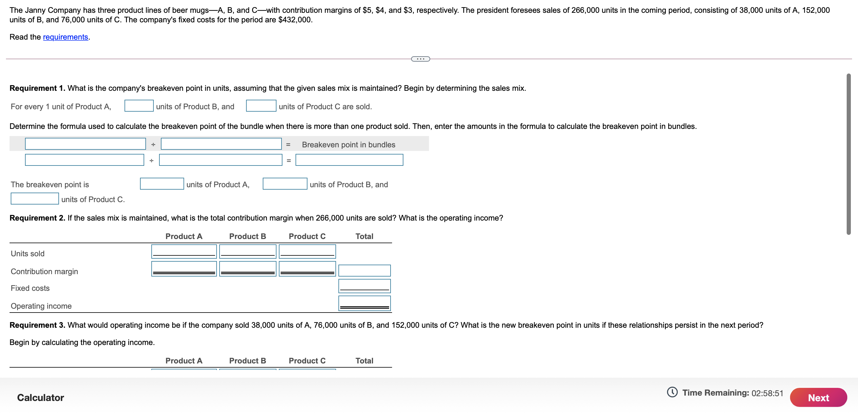 Test: Exam 1 Question 8 of 27 Submit test The Janny Company