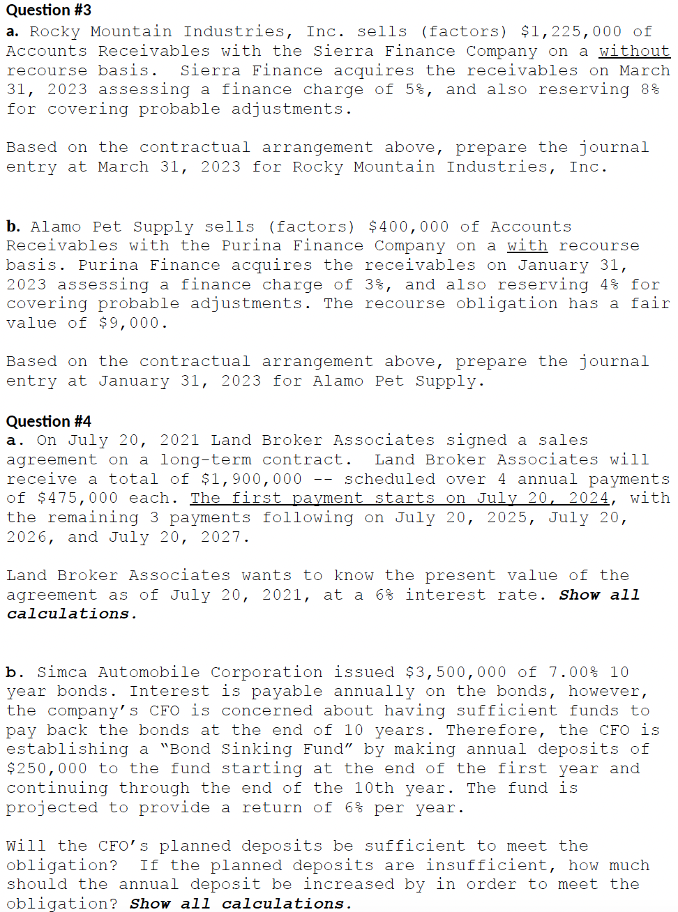 Please help me answer problem #3 and #4 so I can have