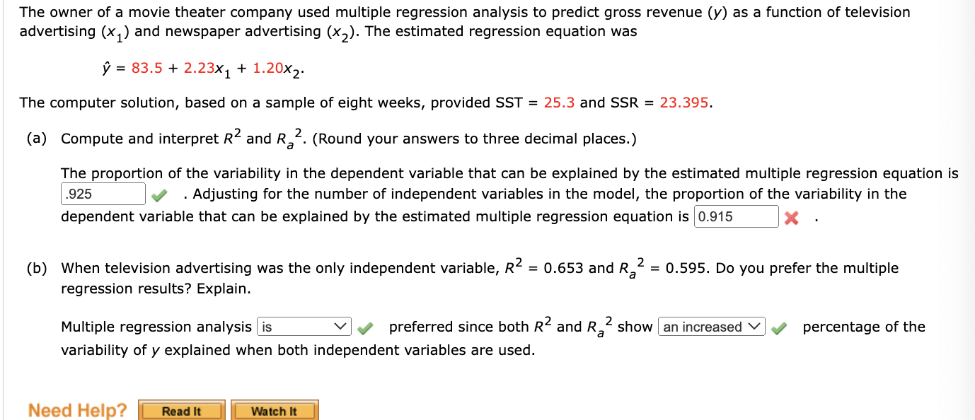 independent variables X1 and X2; for these data, SST = 15,186.1 and