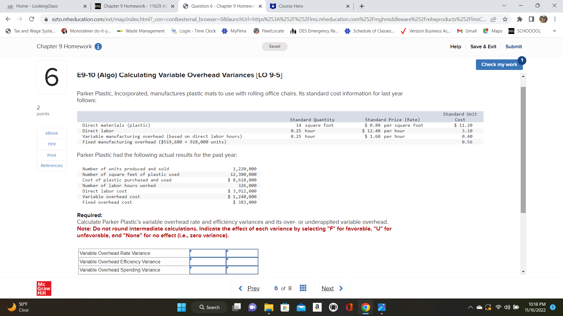  LG Home - LookingGlass X D2L Chapter 9 Homework - 11629