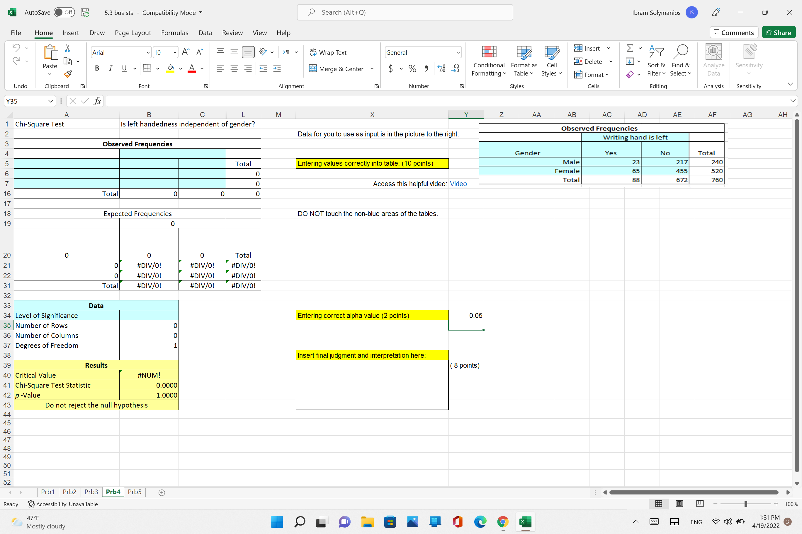 Ibram Solymanios IS X File Home Insert Draw Page Layout Formulas Data