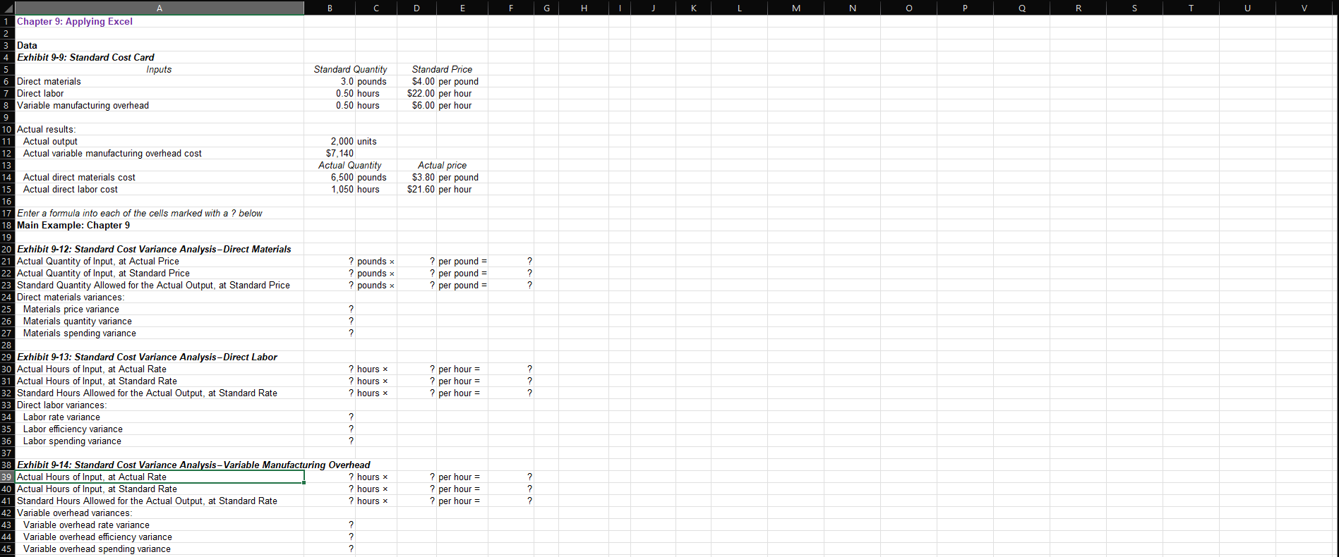 For example, in cell D21 enter the formula "= D14".Notes:In the text,