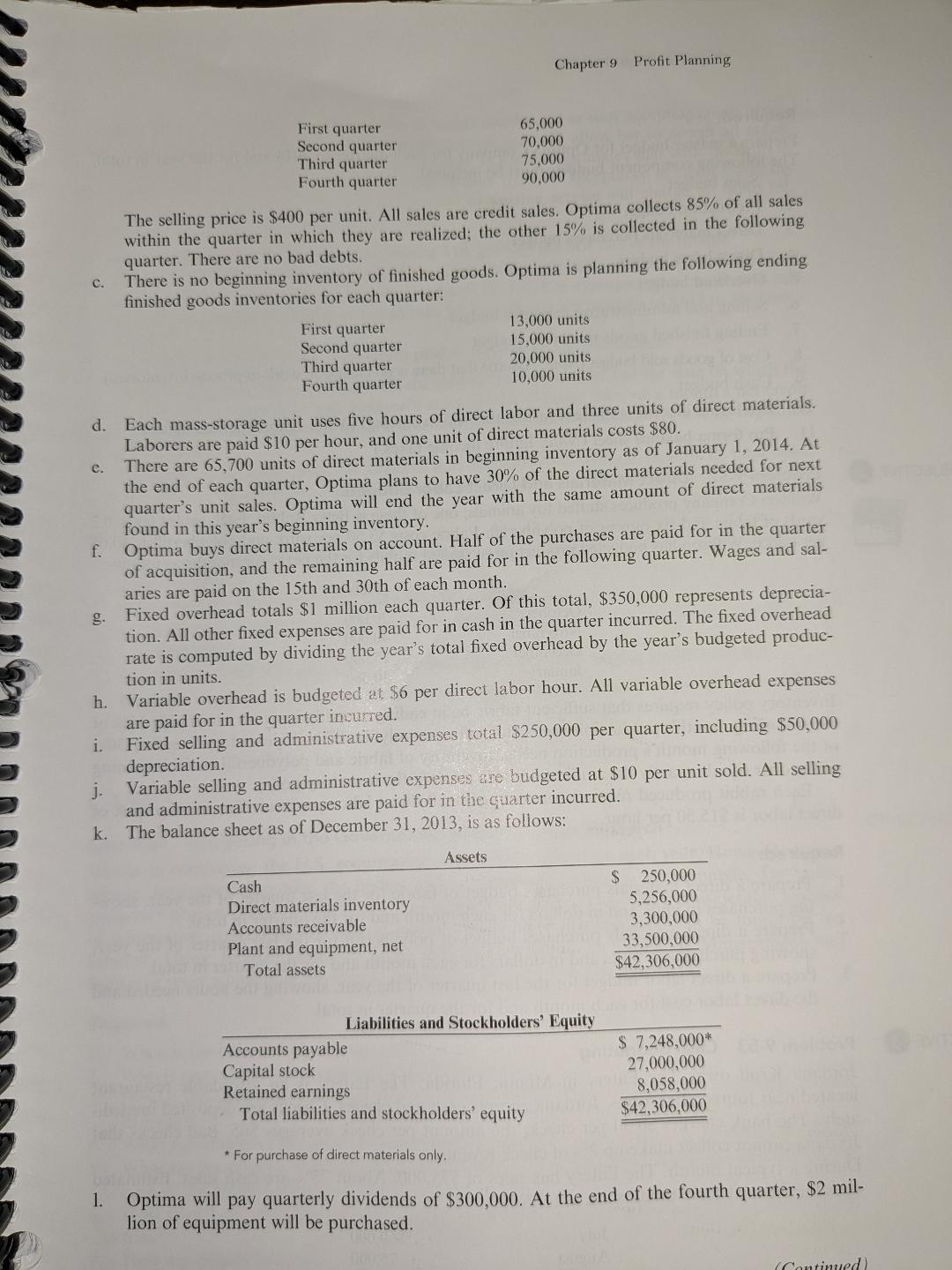 Company for each quarter of 2014 and for the year in total.